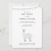 Grünes u. elfenbeinfarbenes Geschlechts-neutrale Einladung (Vorderseite)