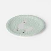 Grünes u. elfenbeinfarbenes Geschlechts-neutrale Pappteller (Schrägansicht)