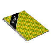 Grünes u. gelbes gestreiftes Muster der Notizblock (Rechte Seite)