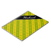 Grünes u. gelbes gestreiftes Muster der Notizblock (Linke Seite)