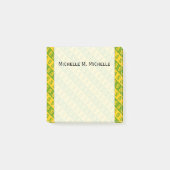 Grünes u. gelbes gestreiftes Muster der Post-it Klebezettel (Vorderseite)