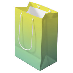 Grünes u. gelbes Ombre Mittlere Geschenktüte
