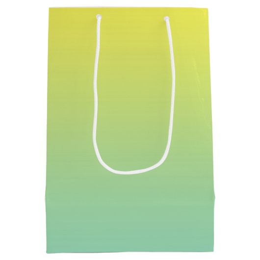 Grünes u. gelbes Ombre Mittlere Geschenktüte (Rückseite)