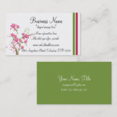 Grünes u. rosa Blumenmuster-stilvolle Visitenkarte (Vorne/Hinten)