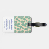 Grünes u. rosa Kaktus-Muster Gepäckanhänger (Rückseite horizontal)