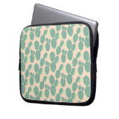 Grünes u. rosa Kaktus-Muster Laptopschutzhülle (Vorderseite Links)