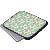 Grünes u. rosa Kaktus-Muster Laptopschutzhülle (Vorne Knopf)