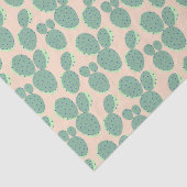 Grünes u. rosa Kaktus-Muster Seidenpapier (Ausschnitt)