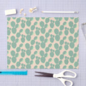 Grünes u. rosa Kaktus-Muster Seidenpapier (Handwerk)