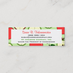 Grünes u. rotes halbes Apple drucken dünne Mini Visitenkarte