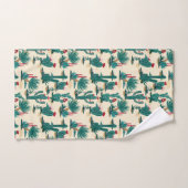 Grünes u. rotes Kaktus-Muster Badhandtuch Set (Handtuch)