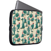 Grünes u. rotes Kaktus-Muster Laptopschutzhülle (Vorne Rechts)