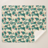 Grünes u. rotes Kaktus-Muster Sherpadecke (Vorderseite (Horizontal))