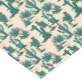 Grünes u. rotes Kaktus-Muster Tischdecke (Schrägansicht)