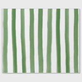 Grünes u. weißes Aquarell Stripes Muster Geschenkpapier (Flach)