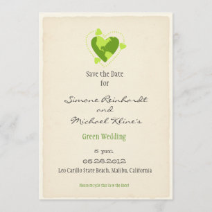 Grünes umweltfreundliches Save the Date