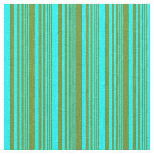 Grünes und Aqua-Liniertes/gestreiftes Muster Stoff