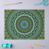 Grünes und Aquamarines Kaleidoskop Mandala Pattern Seidenpapier (Basteln)