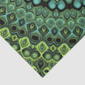 Grünes und Aquamarines Kaleidoskop Mandala Pattern Seidenpapier (Detail)