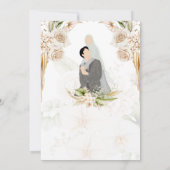 Grünes und Beige islamisches/muslimisches Hochzeit Einladung (Rückseite)