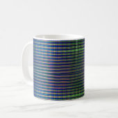 Grünes und blau gestreiftes Muster Kaffeetasse (Vorderseite Links)