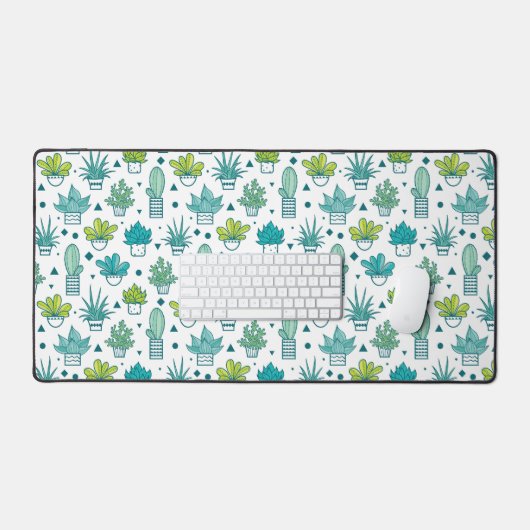 Grünes und blaues Aquarellmuster Schreibtischunterlage (Tastatur & Maus)