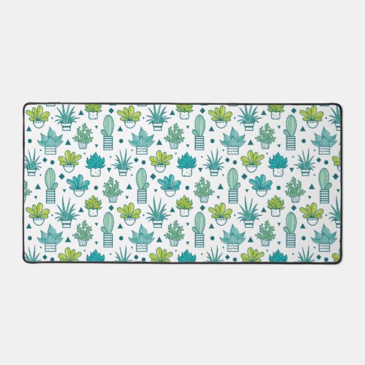 Grünes und blaues Aquarellmuster Schreibtischunterlage (Vorderseite)