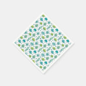 Grünes und blaues Aquarellmuster Serviette (Ecke)