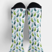 Grünes und blaues Pickleball-Muster Socken (Oben)