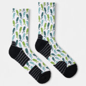 Grünes und blaues Pickleball-Muster Socken (Rechts)