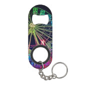 Grünes und blaues Riesenrad Mini Flaschenöffner (Rückseite)