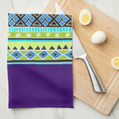 Grünes und blaues Stammes- Muster Geschirrtuch (Viertel Falte)