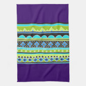 Grünes und blaues Stammes- Muster Geschirrtuch (Vertikal)