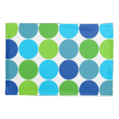 Grünes und blaues Tupfen-Muster Kissenbezug (Rückseite-Links)