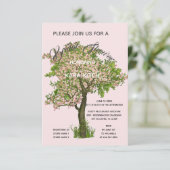 Grünes und blütendes Brautparty Einladung (Stehend Vorderseite)