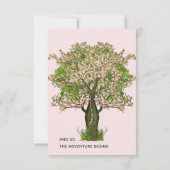 Grünes und blütendes Brautparty Einladung (Rückseite)