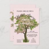 Grünes und blütendes Brautparty Einladung (Vorne/Hinten)