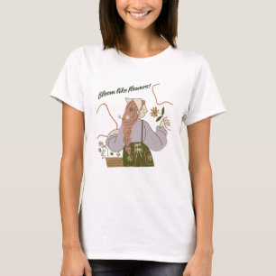 Grünes und braunes ästhetisches Mädchen-T-Shirt T-Shirt