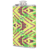 Grünes und braunes Muster Flachmann (Links)