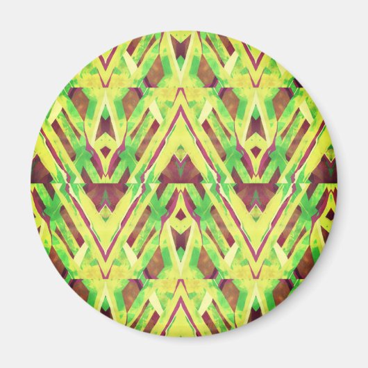 Grünes und braunes Muster Magnet (Vorne)