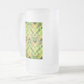 Grünes und braunes Muster Mattglas Bierglas (Vorderseite Links)