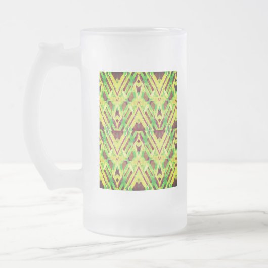 Grünes und braunes Muster Mattglas Bierglas (Links)