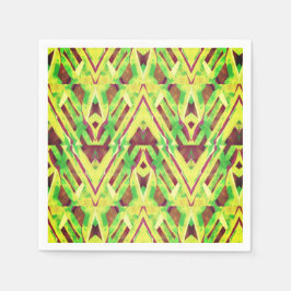 Grünes und braunes Muster Serviette