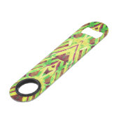 Grünes und braunes Muster Speed Flaschenöffner (Rückseite Schrägansicht)