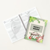 Grünes und cremefarbenes Rezept Notizblock (Innenseite)