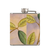 Grünes und gelbes Blätter auf Flachmann (Rückseite)