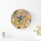 Grünes und gelbes Blätter auf Große Wanduhr (Zuhause)