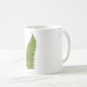 Grünes und gelbes Farn-Blatt-botanische Kaffeetasse (VorderseiteRechts)