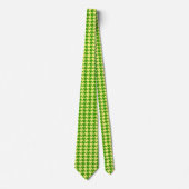Grünes und gelbes Houndstooth-Muster Krawatte (Vorderseite)