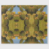 Grünes und gelbes Kaktus glänzendes Wrapping Paper Geschenkpapier (Flach)